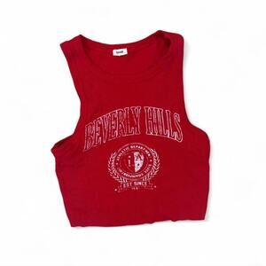 Garage Red Crop Top Tank Top Beverely Hills Crop top